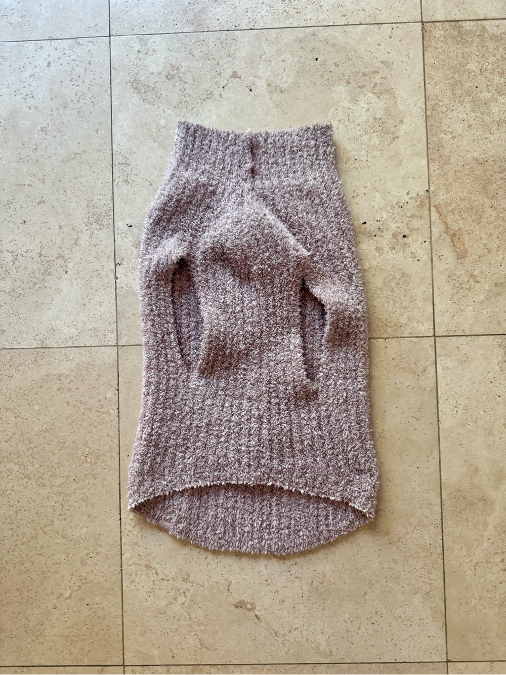 Barefoot Dreams Cozy Knit Dog Sweater in Dusty Mauve